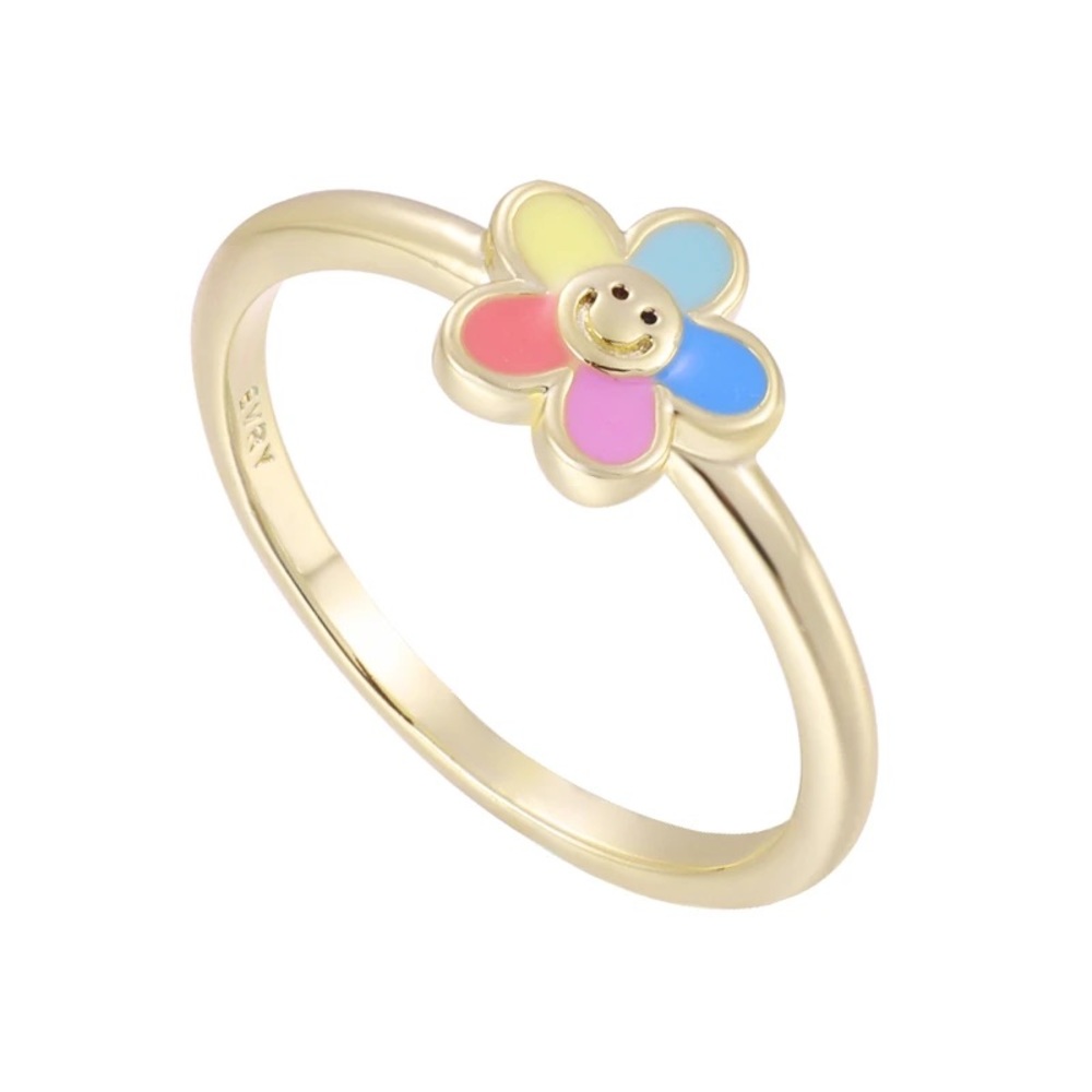 Evryjewels Petals Pastel Rainbow Flower Ring